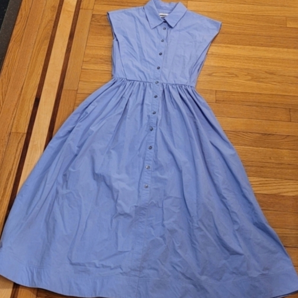CO EXAGGERATED SHOULDER SLEEVELESS SHIRT DRESS - Picture 6 of 9